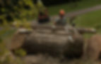 Steve milling a raw piece of wood to be dried and uses as tables