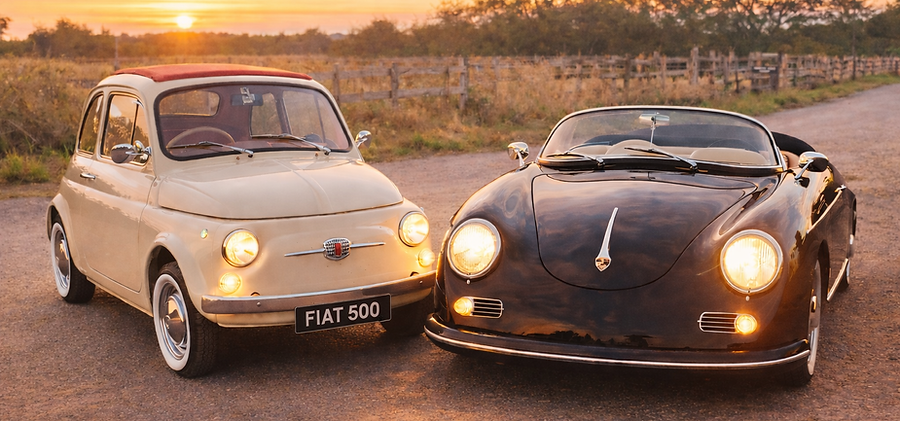 classic fiat 500 classic porsche hire for weddings and events yorkshire