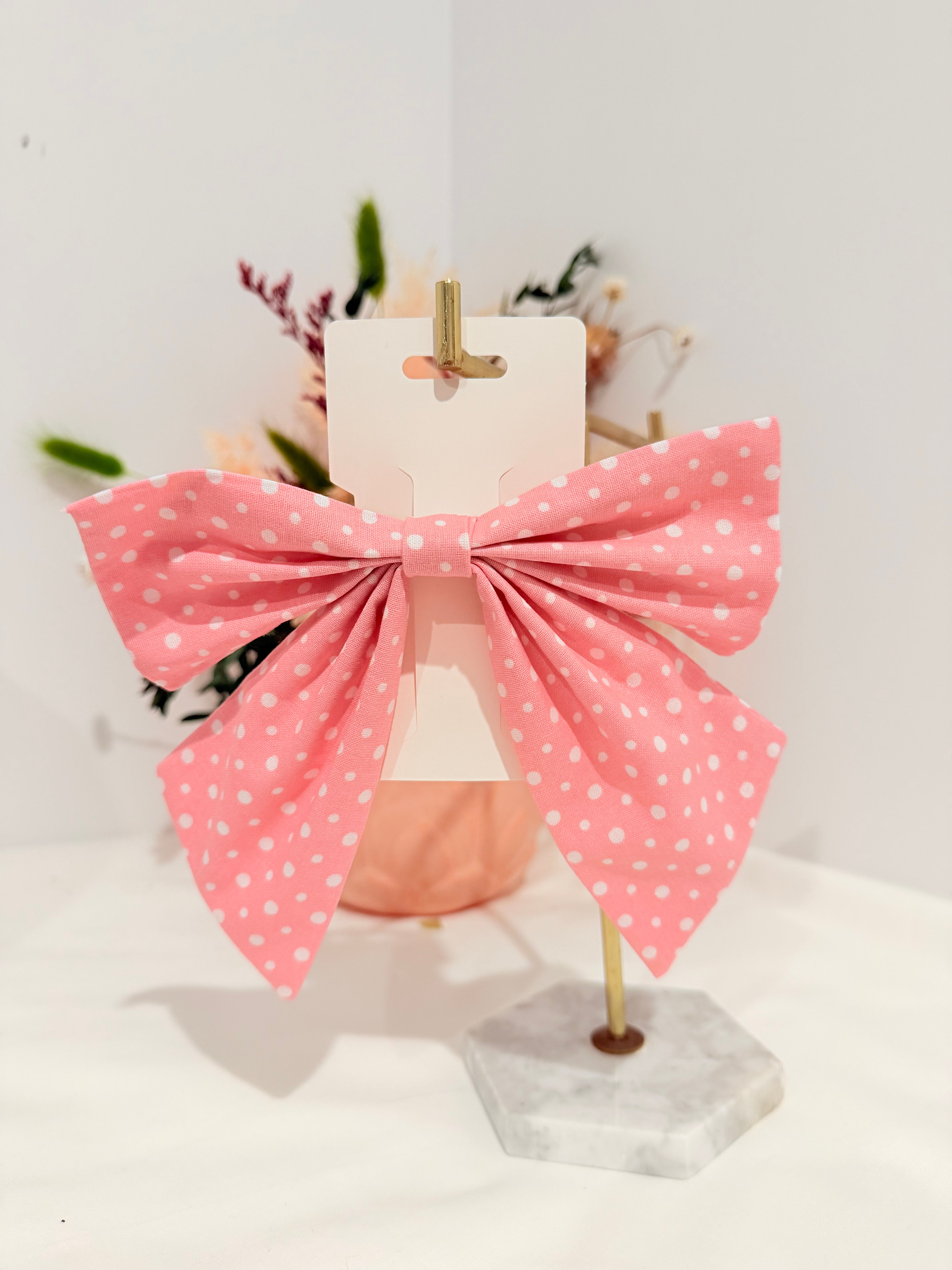 Bow clip - Pink Dots