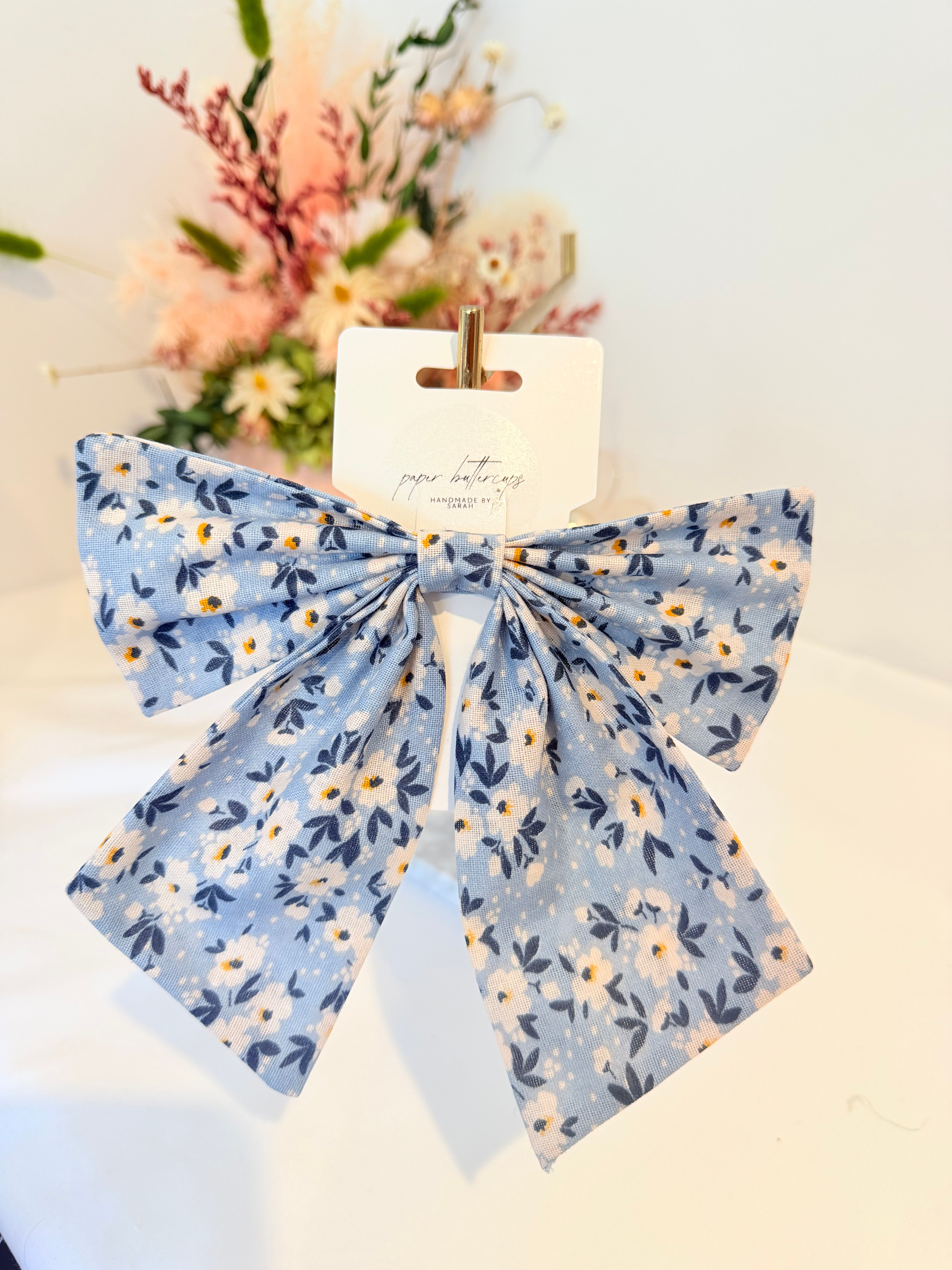 Bow clip - Blue Blossom