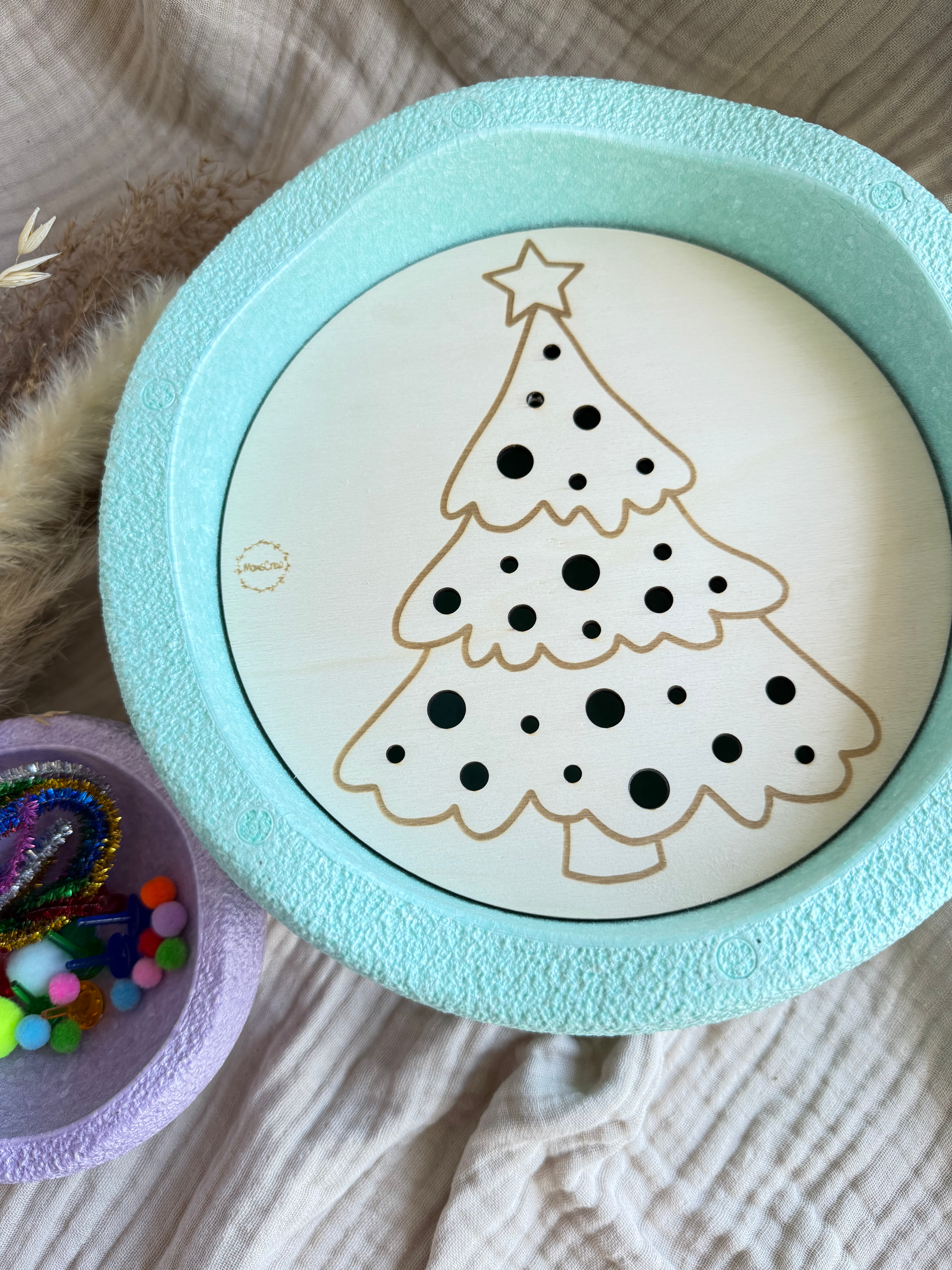 Aktivitätsplatte Weihnachtsbaum (Stapelsteine)