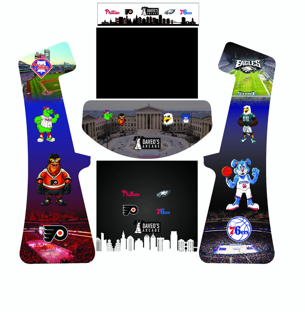 Philadelphia Teams Upright Cabinet