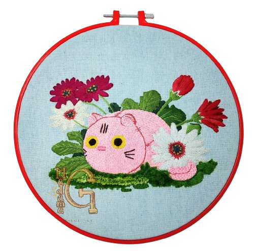handmade cat embroidery