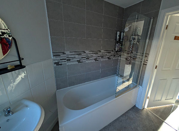 Existing bath before bath to shower conversion in West Oxfordshire