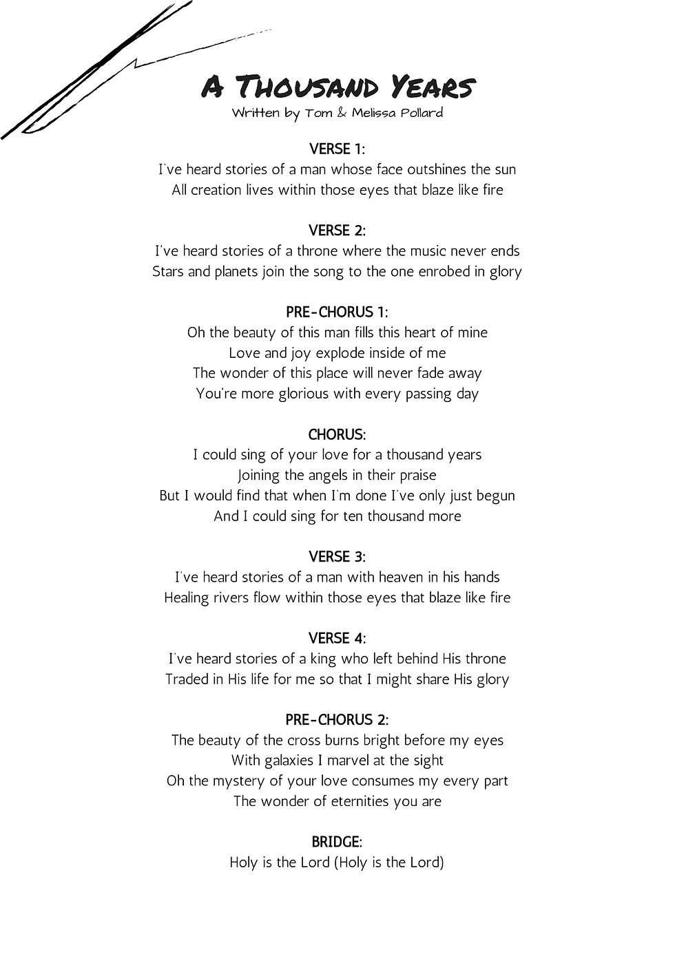 Thumbnail: A Thousand Years - Chords & Lyrics