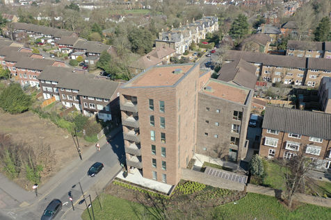 Drone shot of flats in london