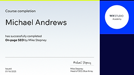 Michael Andrews-Wix On-page SEO-Diploma