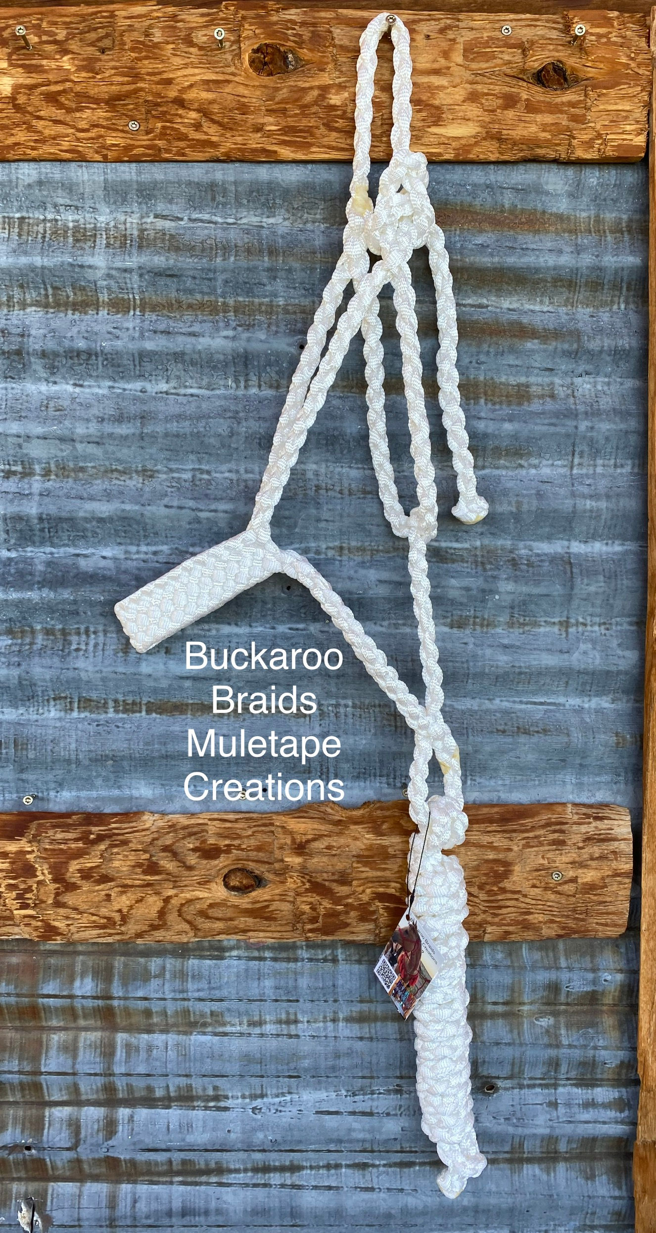 White all braided Muletape halter 