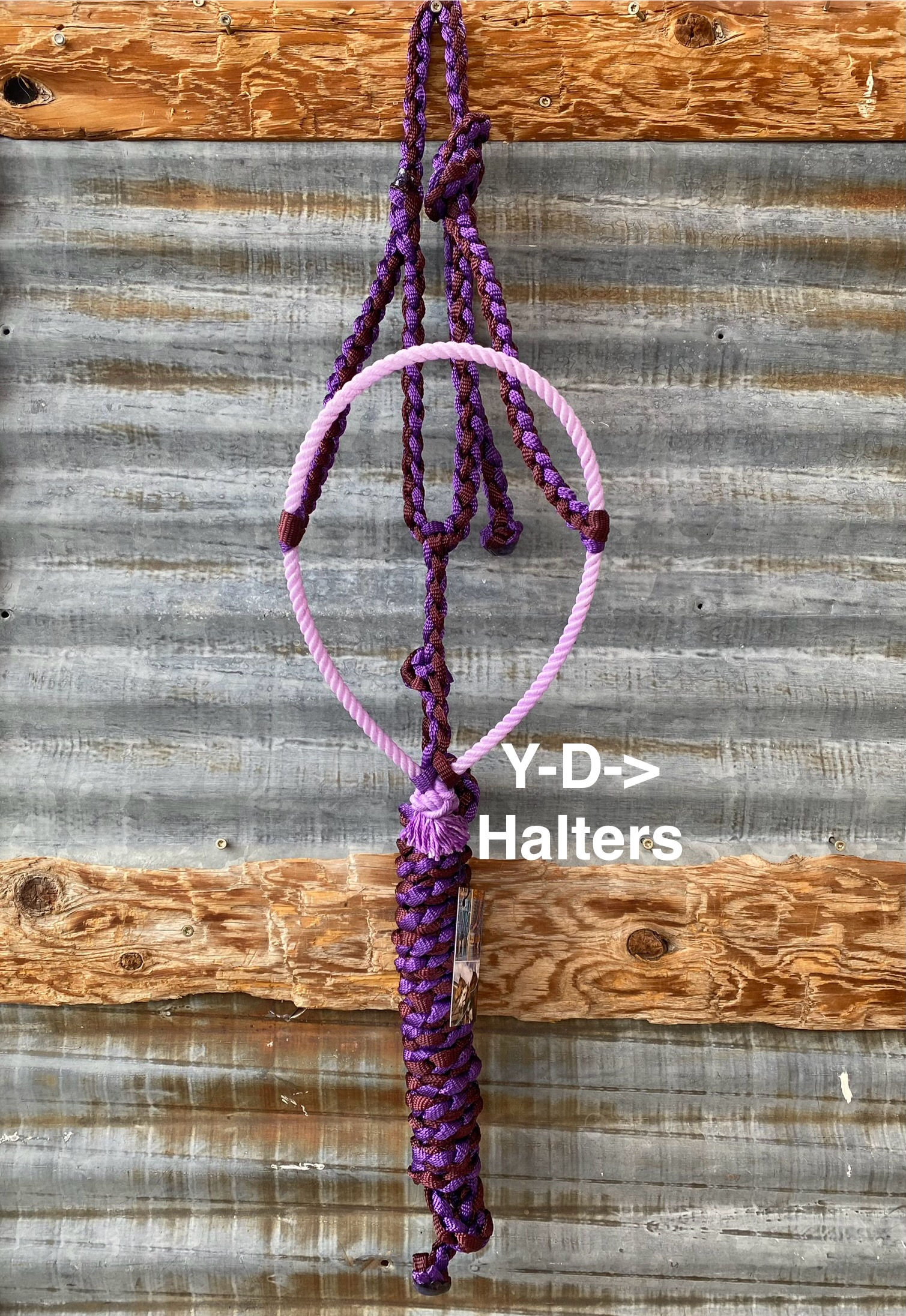 Lavender, turquoise, and purple rope nose halter 