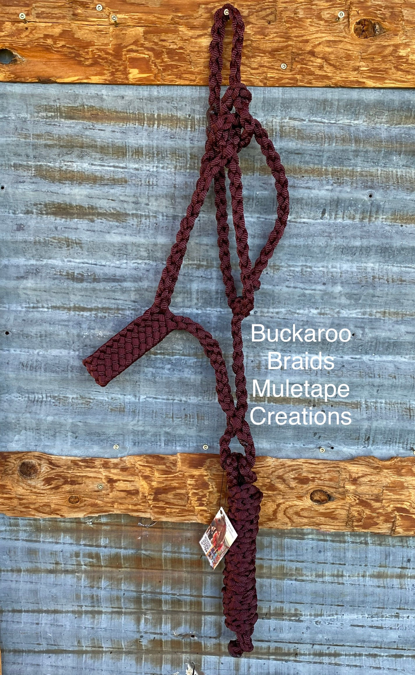Burgundy all braided Muletape halter