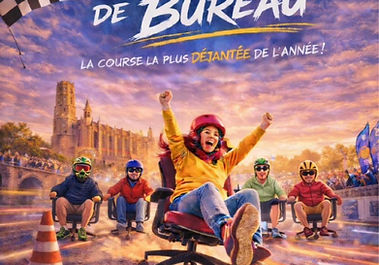 course chaises de bureau circuit Albi evenement insolite