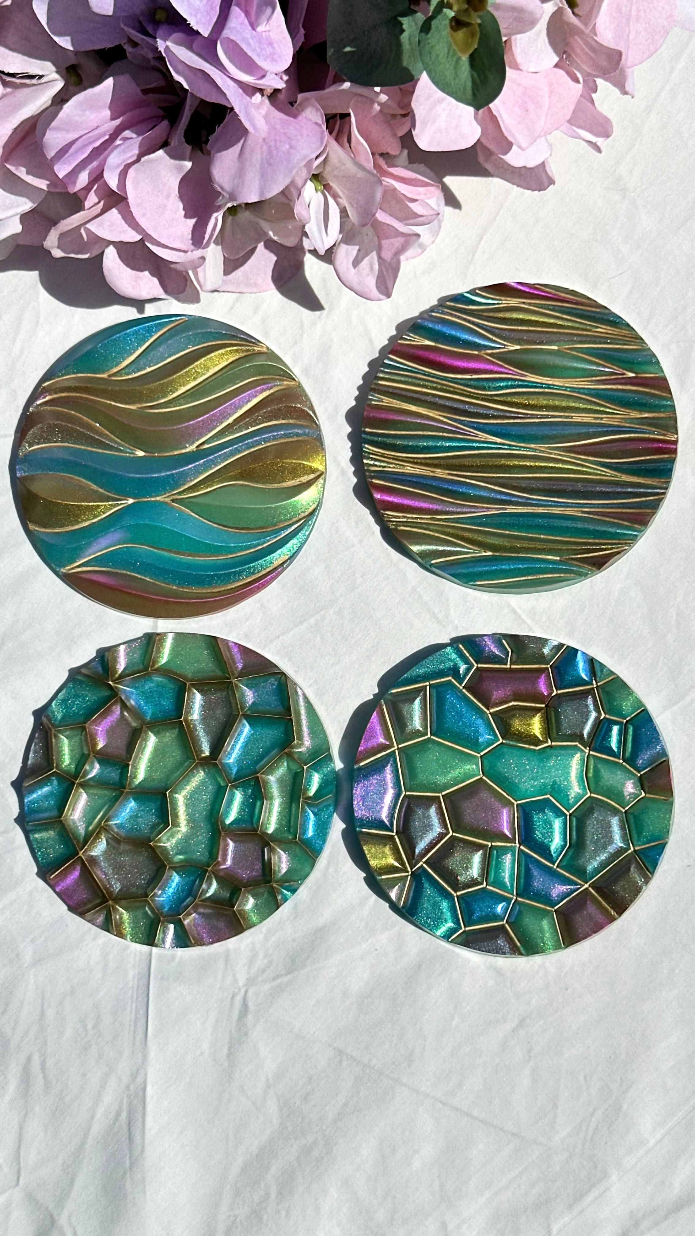 Chameleon Coasters Green - 4 Styles Available