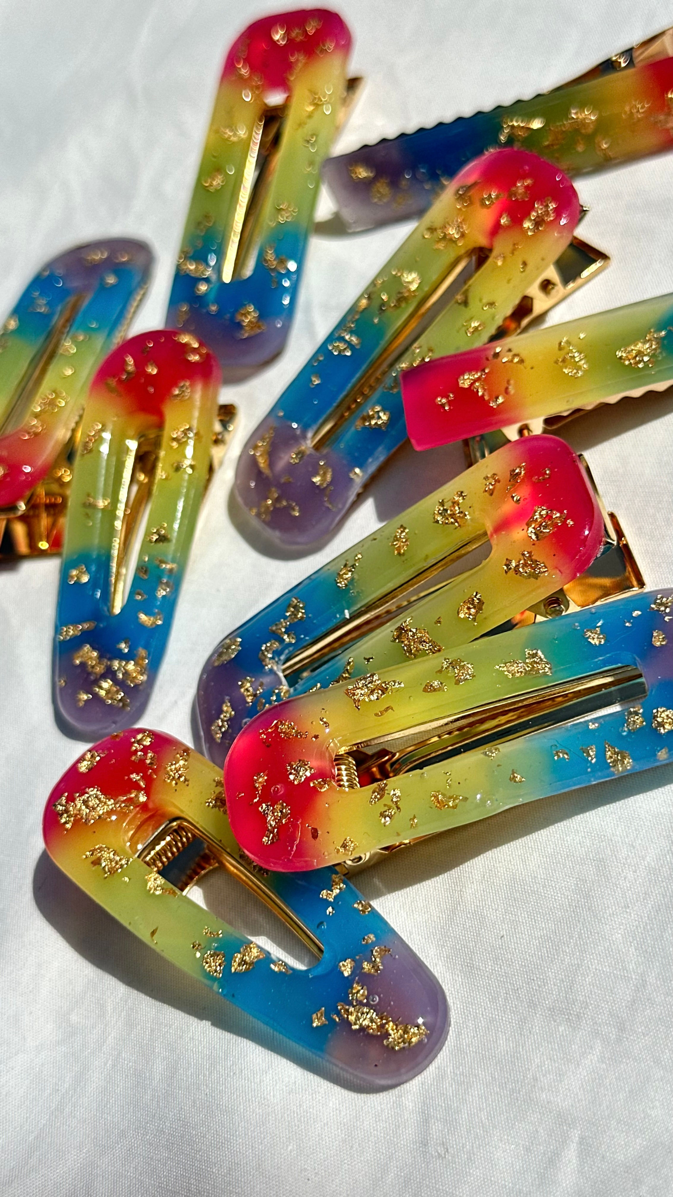Rainbow Sparkles Hair Clips