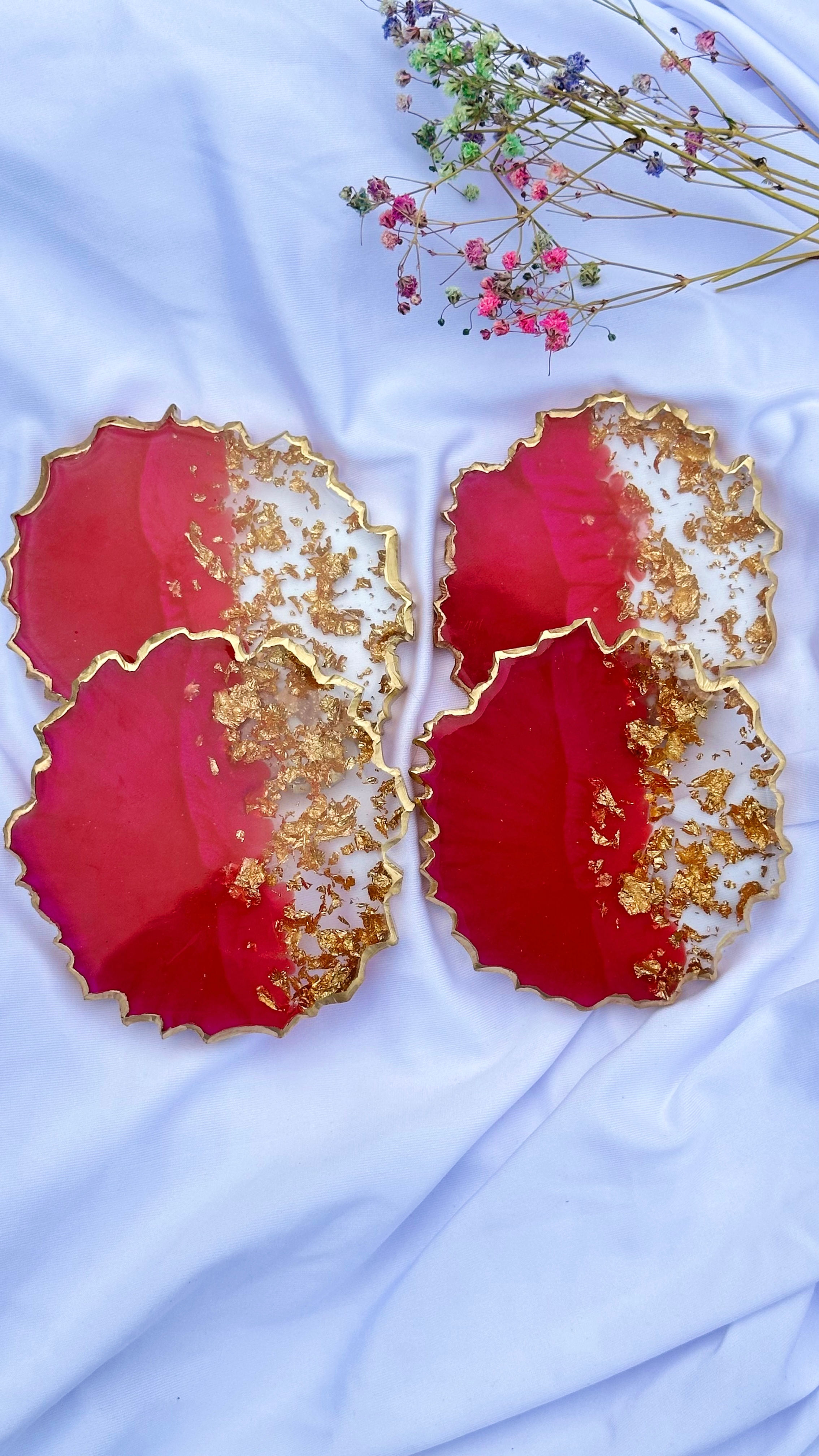 Pink and Gold Mini Duo Coaster