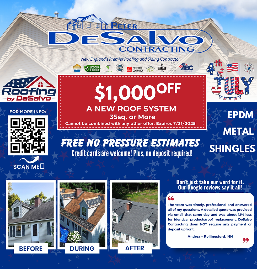 Celebrate independence day by saving $1000 on a new roof