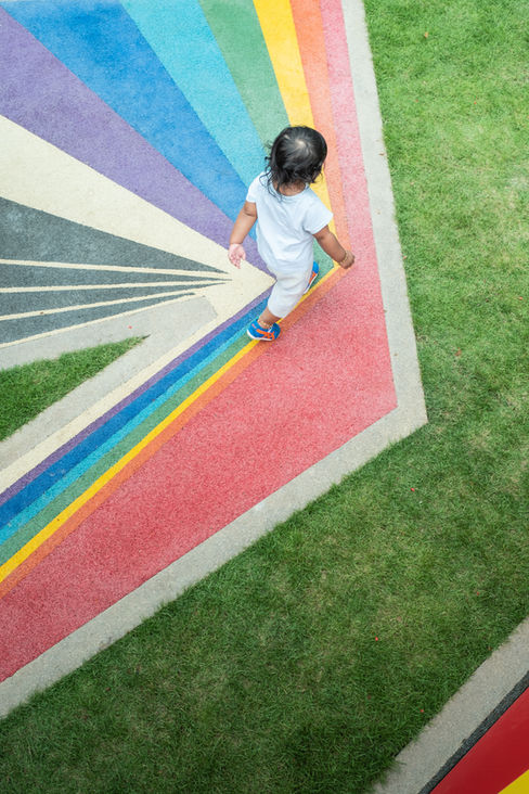 rainbow ground pattern inspired by diamond spectrum at Diamond Spectrum Playground