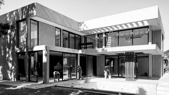 Casa en construcción en San Isidro.