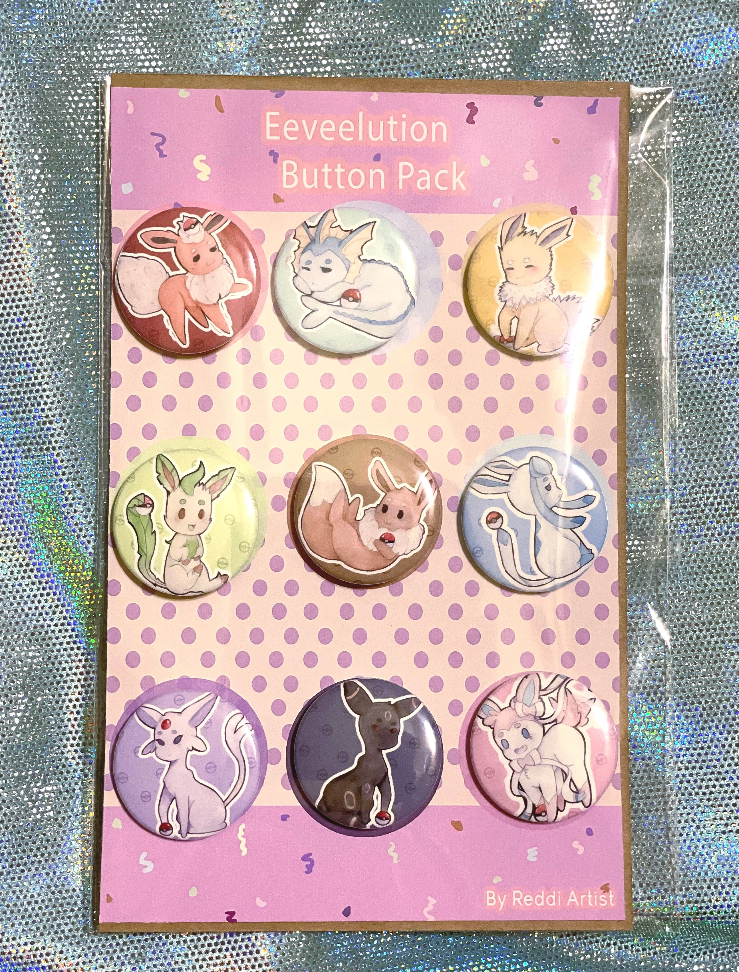 “Eeveelution” Button Pack (9)
