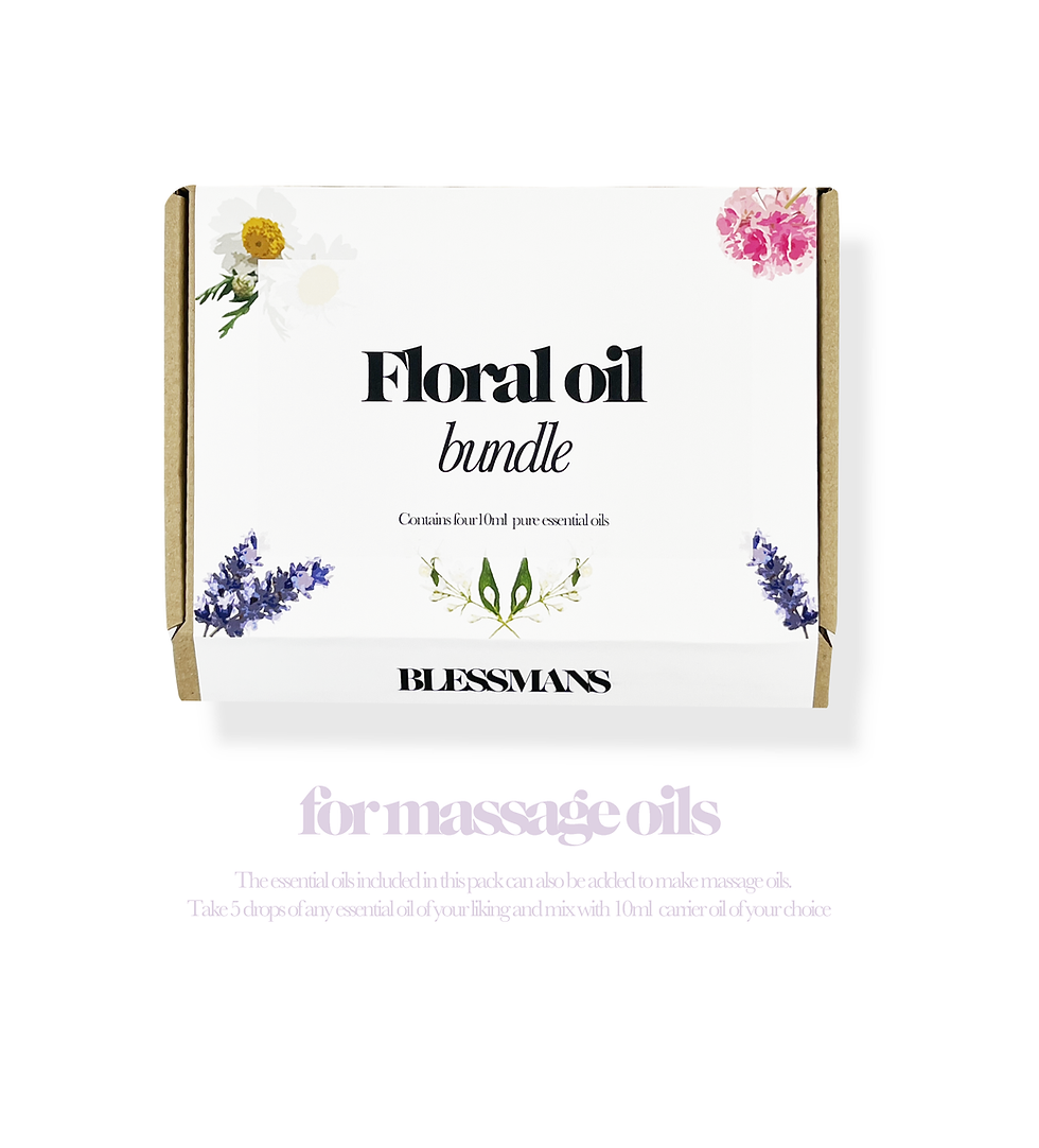 Miniatura: Essential oil floral bundle | Lavender, Rose geranium, Chamomile, Jasmine