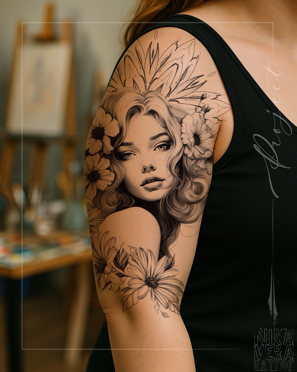 floral lady design