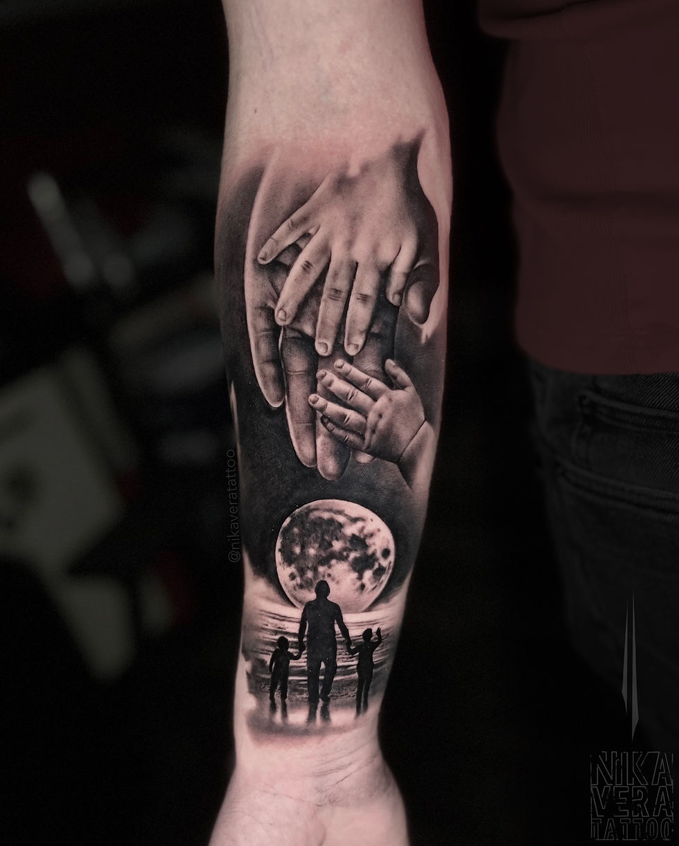 family tattoo on forearm