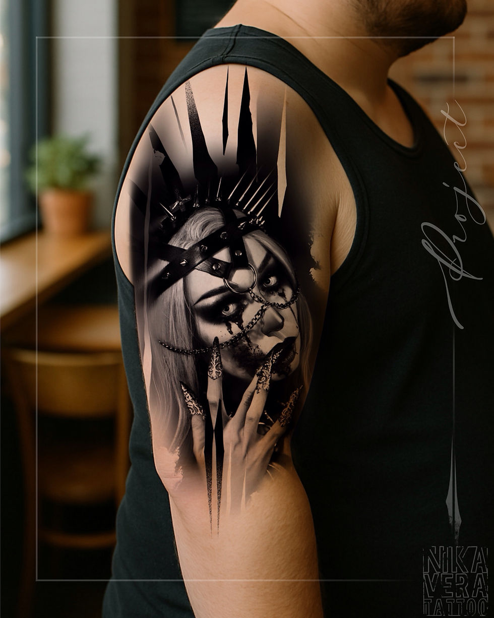 dark girl tattoo design