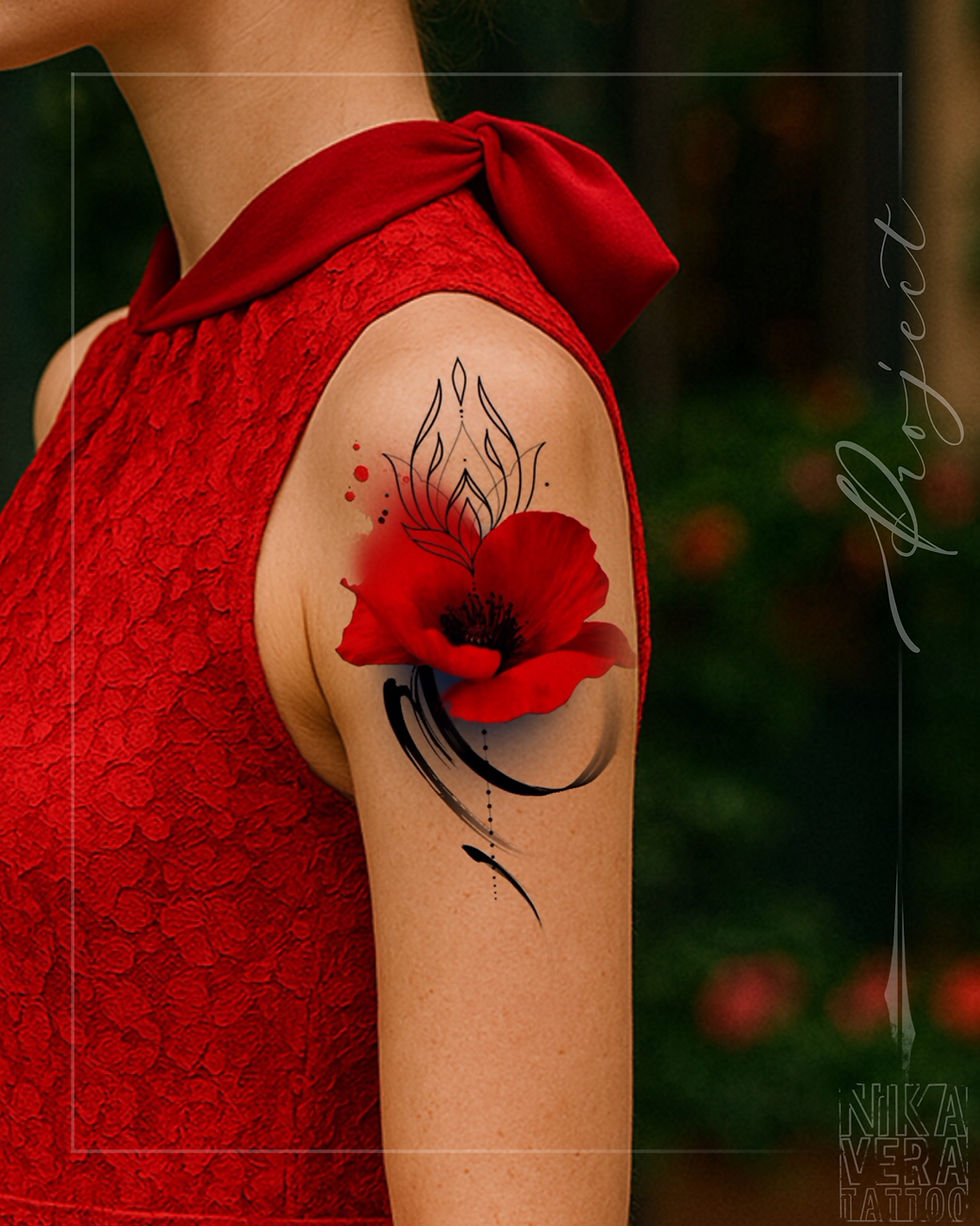 delicate flower tattoo design