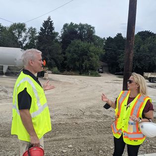 Commissioner Britton joined Department of Transportation and Highways' Superintendent Jennifer Killen for a tour of the Lake Cook Road Reconstruction Project. 