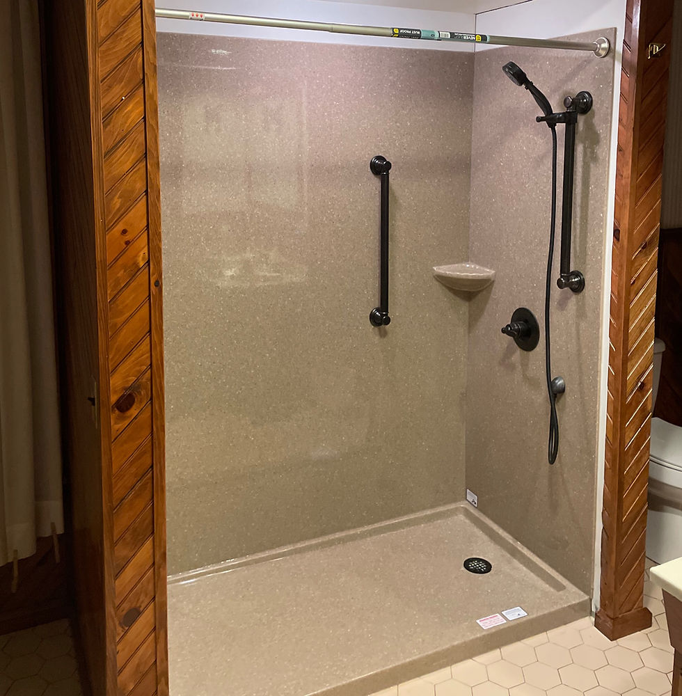 New walk-in shower