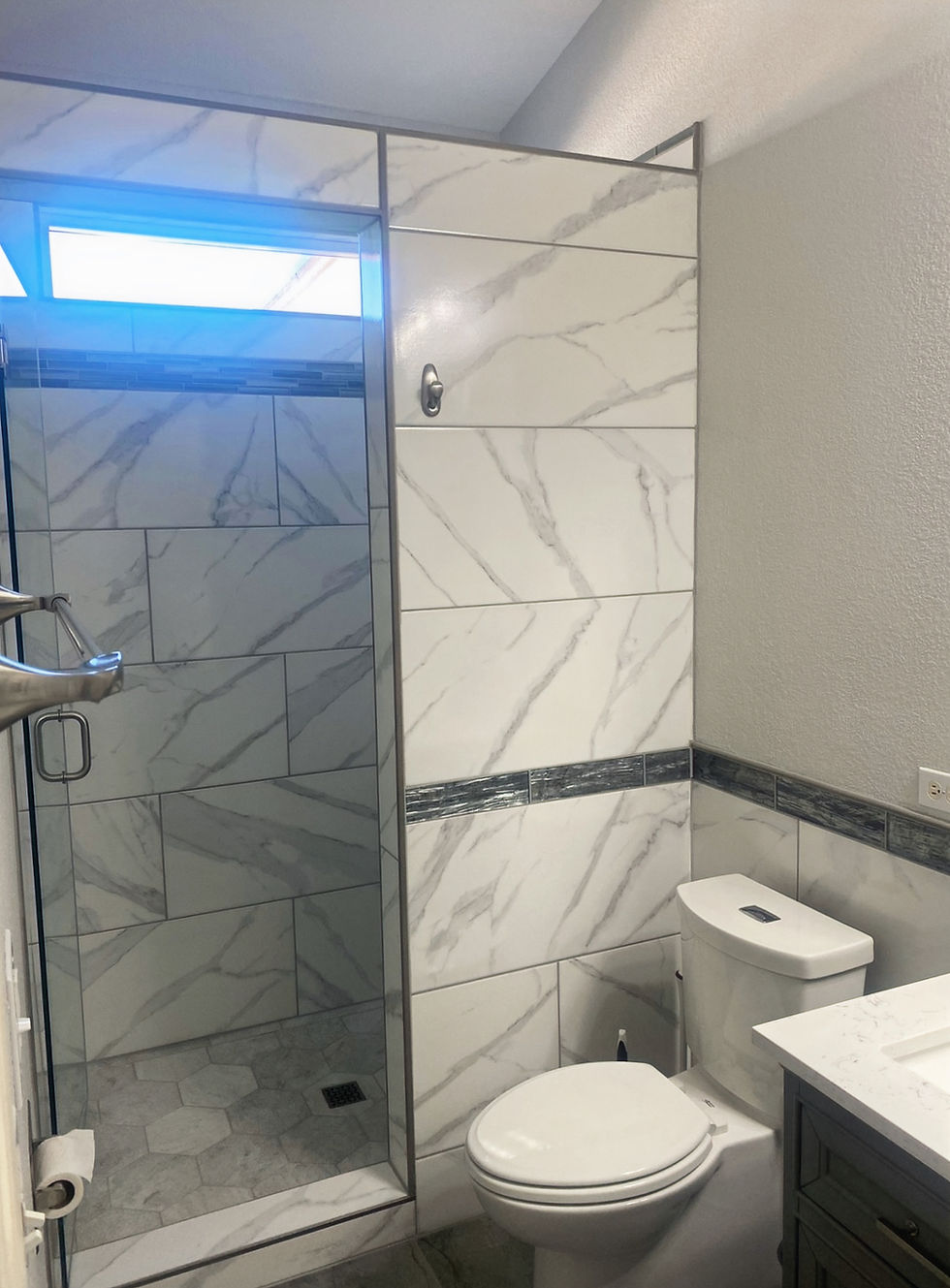 New walk-in shower