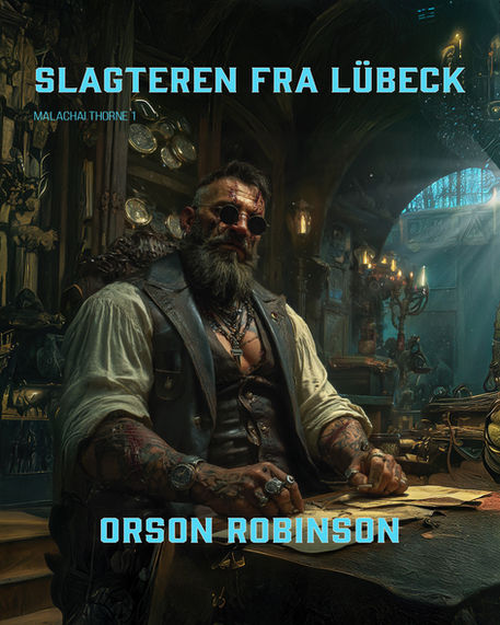 Fiktivt bogomslag til Slagteren fra Lübeck af Orson Robinson