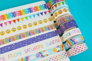 Colourful illustrated Washi Tape