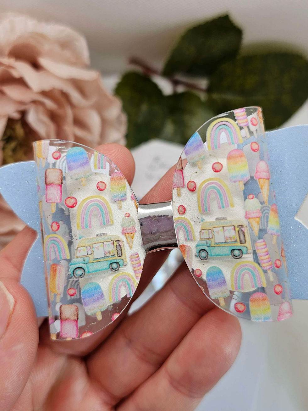 Thumbnail: Ice-cream Heaven Transparent Bow Clip