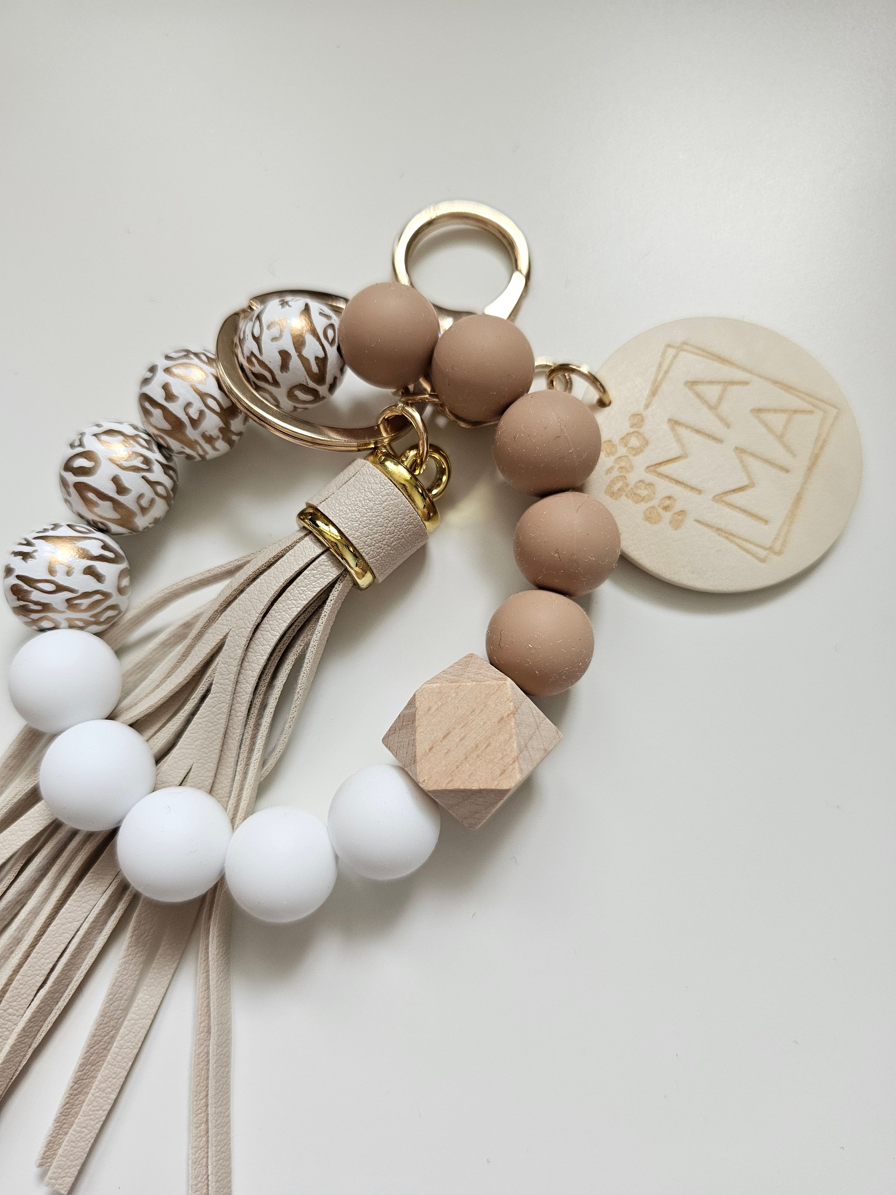 Boho Leopard Mama Wristlet Nude