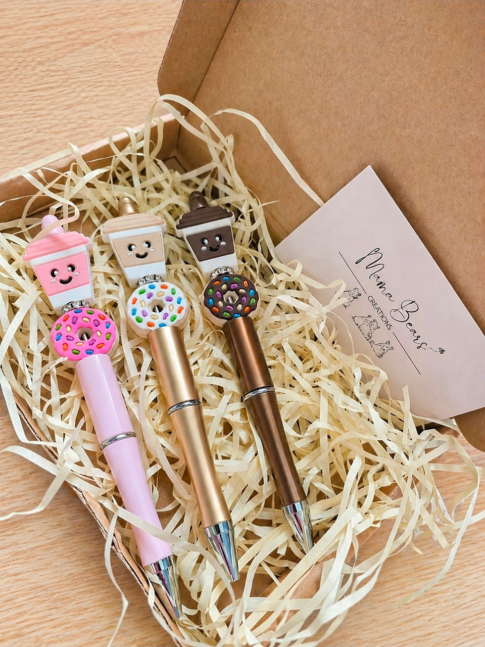 Thumbnail: Coffee & Doughnut Beaded Pens