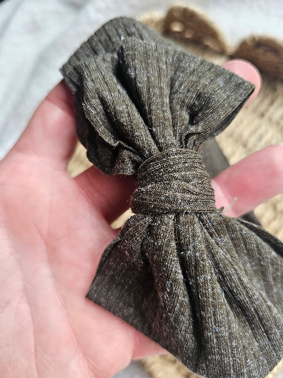 Thumbnail: Amber Ribbed Topknots | Army Green