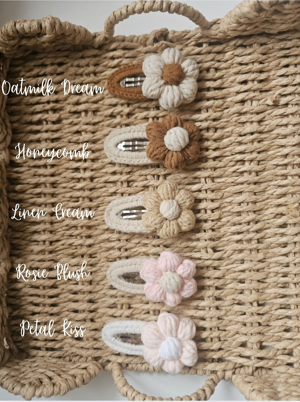 Thumbnail: Crocheted Puffy Flower Clip