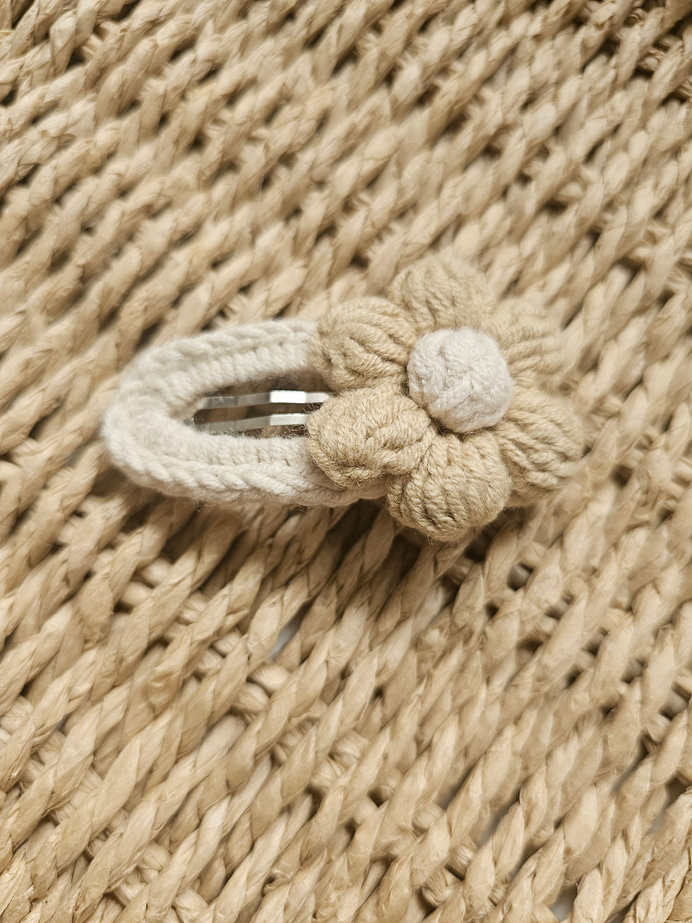 Thumbnail: Crocheted Puffy Flower Clip