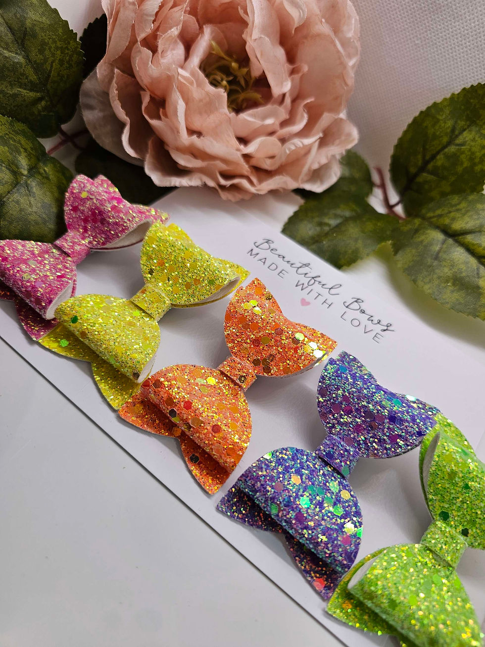 Thumbnail: Neon Glitter Bow Set