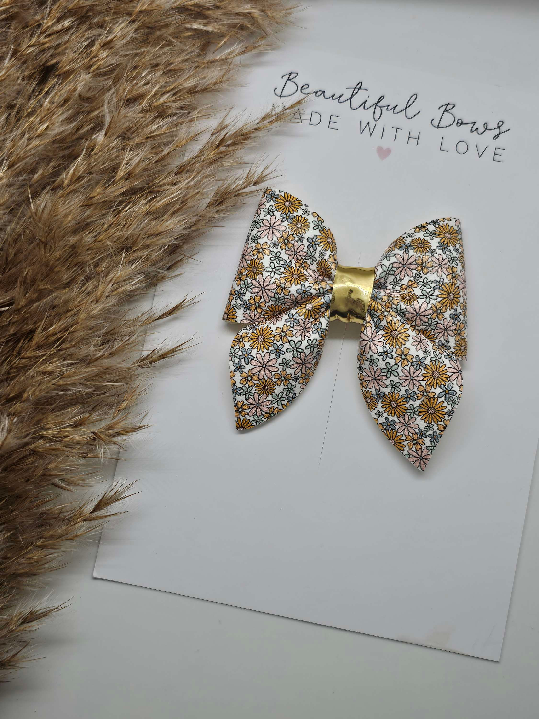 Ditsy Autumn Floral Sailor Bow