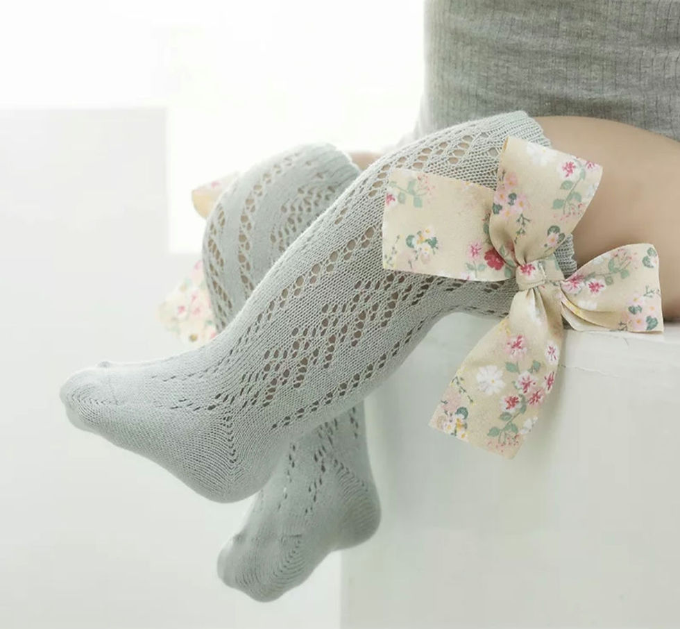 Thumbnail: Mary Lou | Floral Bow Knee High Socks