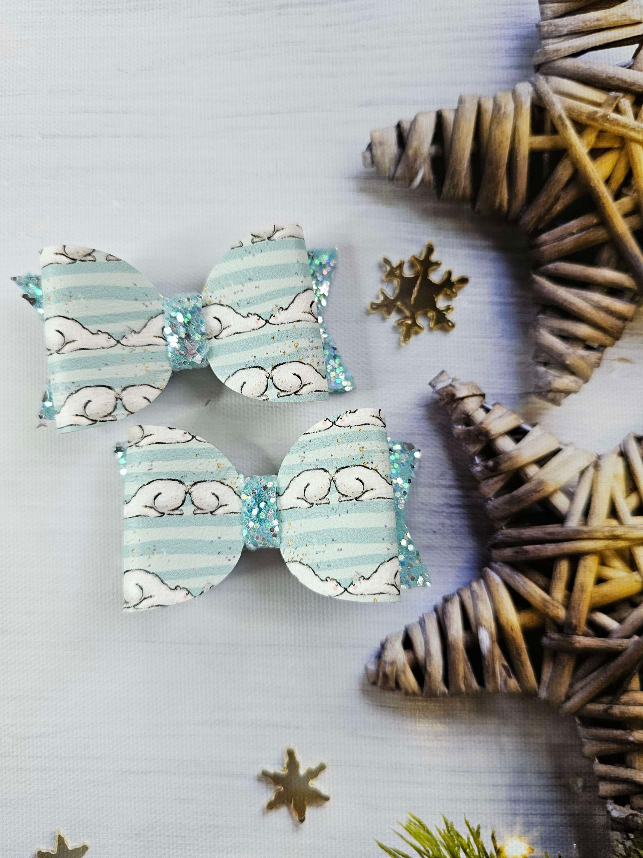 Sleepy Polar Bears Ice Blue Pigtails