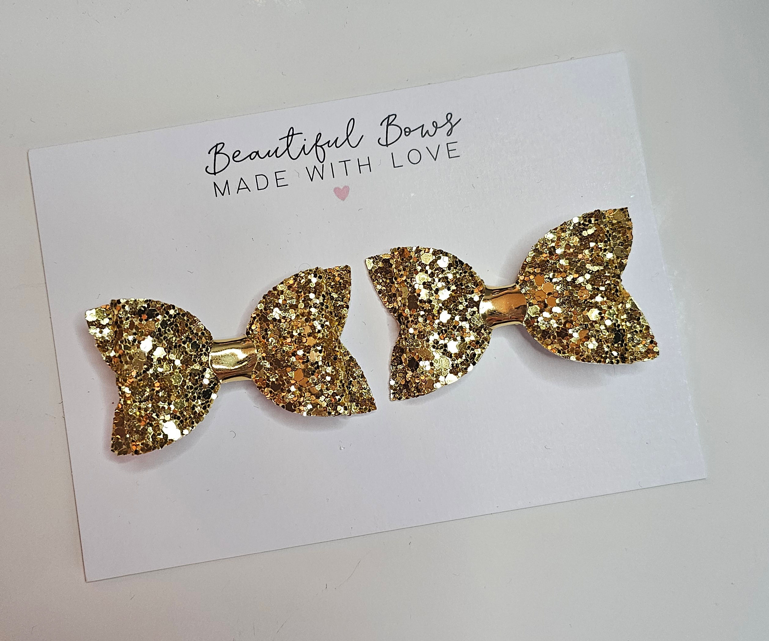 Gold Glitter Bows
