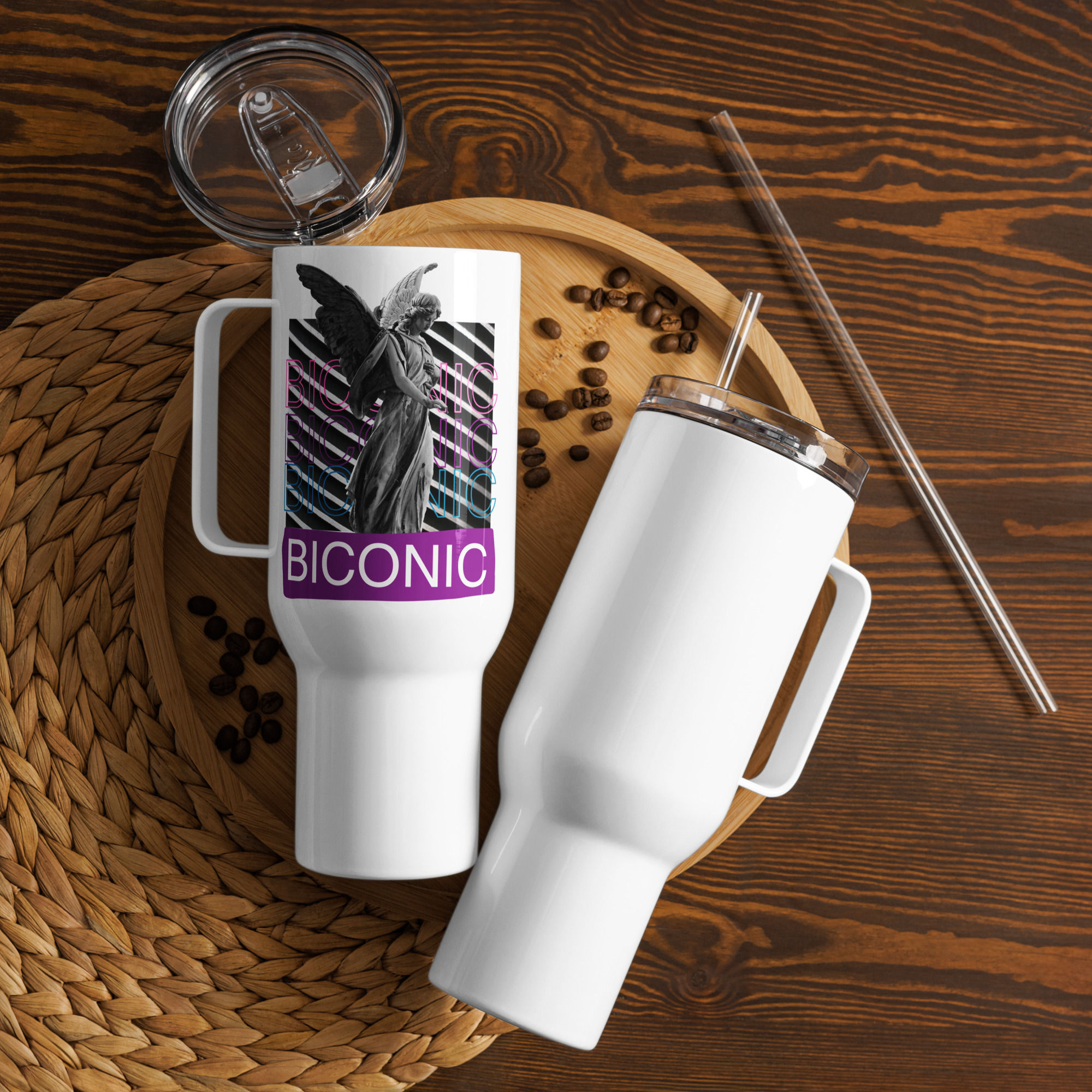 Biconic Travel mug with a handle
