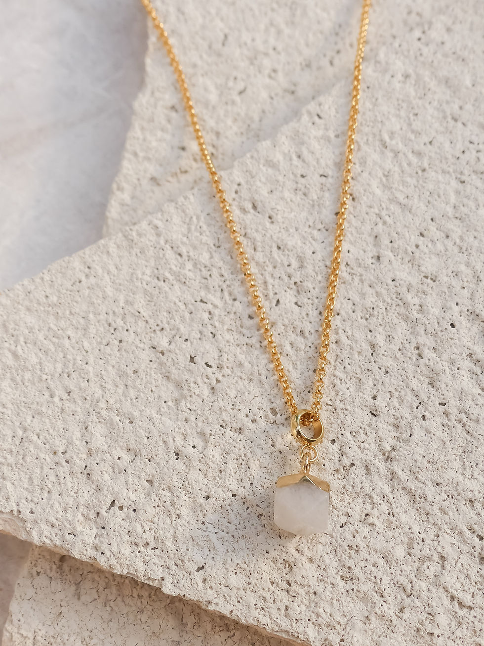 Thumbnail: Jade Nugget Gold Plated Necklace