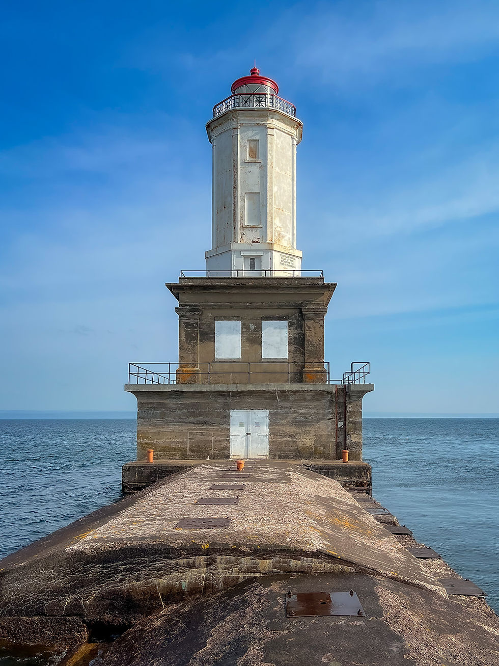 The Keweenaw Waterway Lower Entrance Light auction Neighbor to Portage River Lighthouse in Jacobsville MI Upper Peninsula Lake Superior