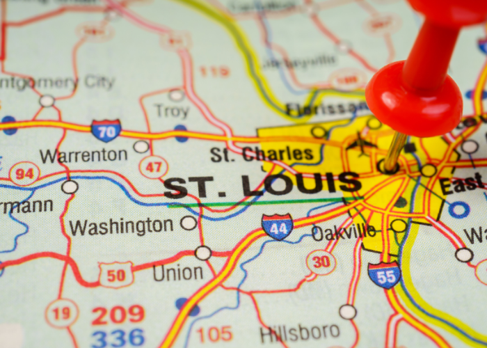 st. luis missouri map