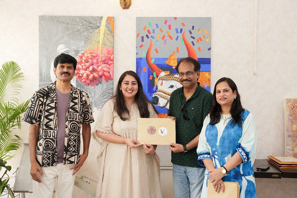 Shruti | SD Doodles receives certificates and memorabilia during the Darohar Felicitation event in Dubai