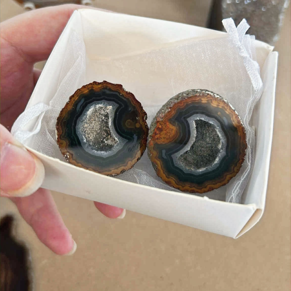 Agate Geode Pair B
