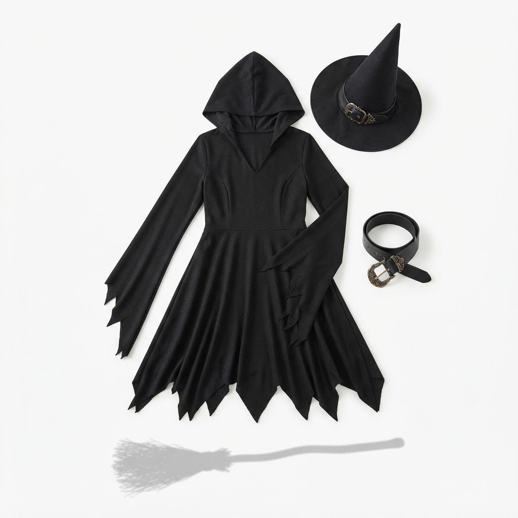 Classic Witch Costume with Hat